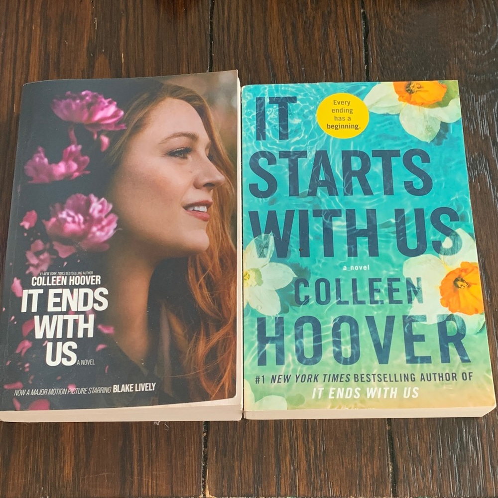 It Ends With Us & It Starts With Us Colleen Hoover paperback book bundle